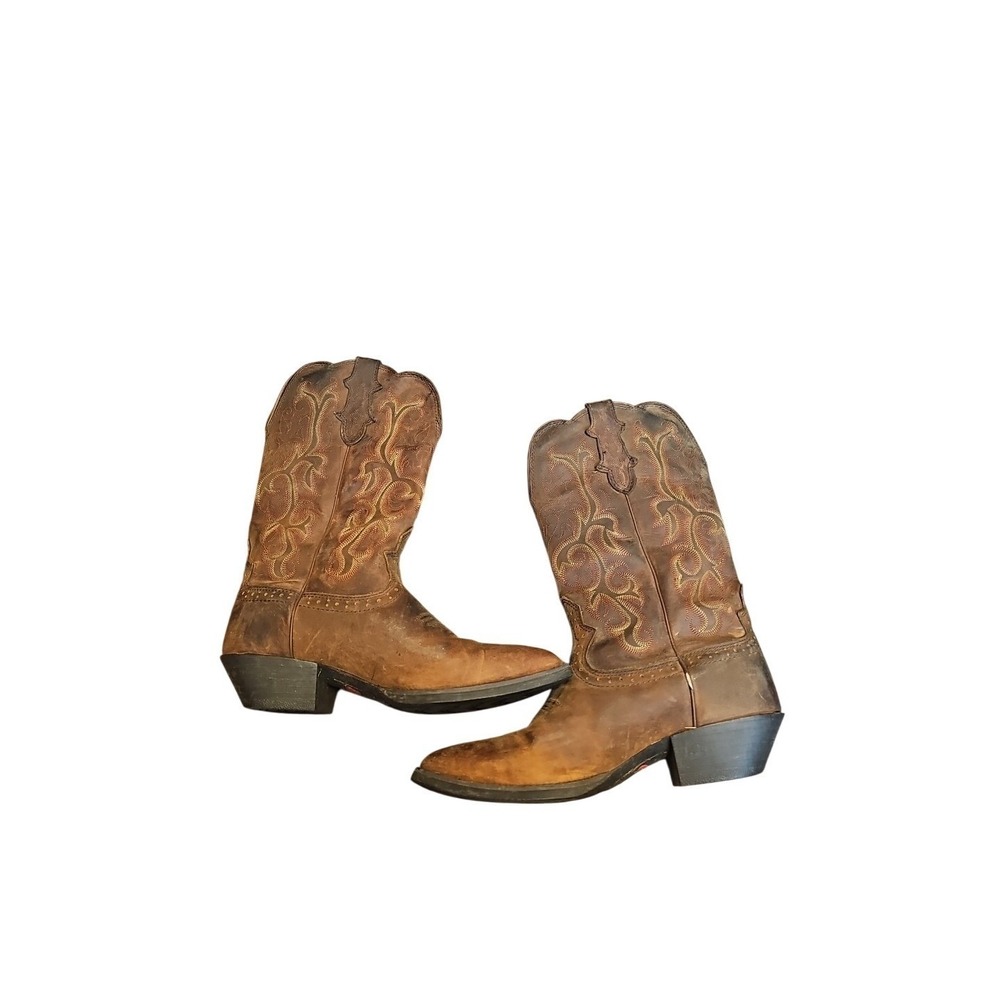Justin Boots McKayla Tan 12-inch tall Women's Stampede L2561 Size 8B
